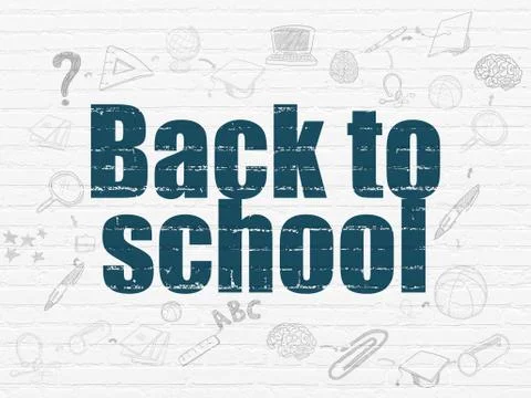 Education concept: Back to School on wall background Ilustración de archivo