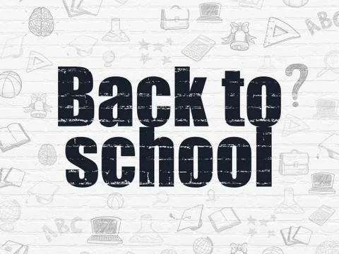 Education concept: Back to School on wall background Ilustración de archivo