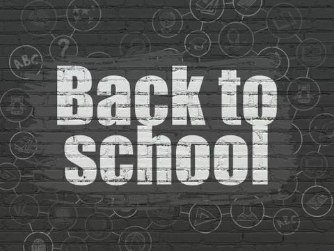 Education concept: Back to School on wall background Ilustración de archivo