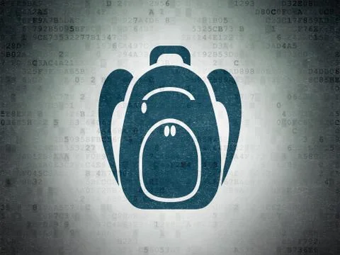 Education concept: Backpack on Digital Data Paper background 스톡 일러스트