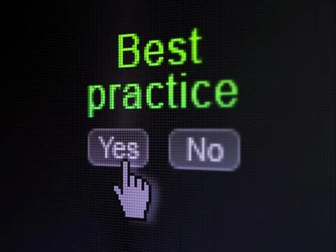 Education concept: Best Practice on digital computer screen Illustrazione stock