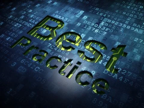 Education concept: Best Practice on digital screen background Stock Illustration