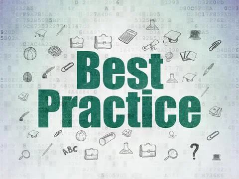 Education concept: Best Practice on Digital Paper background 库存插图