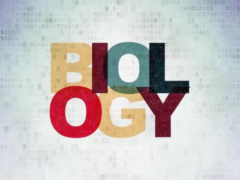 Education concept: Biology on Digital Data Paper background 库存插图
