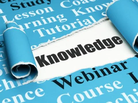 Education concept: black text Knowledge under the piece of  torn paper Stock Illustration