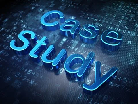 Education concept: Blue Case Study on digital background Stock Illustration