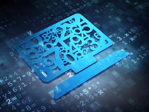 Education concept: Blue Computer Pc on digital 스톡 일러스트