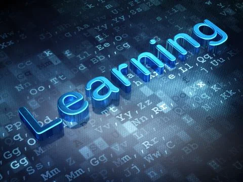 Education concept: Blue Learning on digital background Illustrazione stock