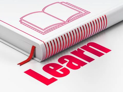 Education concept: book Book, Learn on white background Stock Illustration