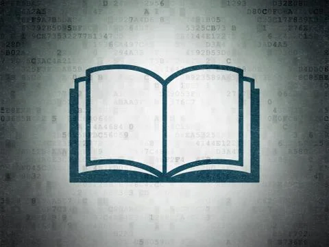 Education concept: Book on Digital Data Paper background 库存插图