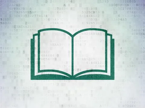 Education concept: Book on Digital Data Paper background 스톡 일러스트