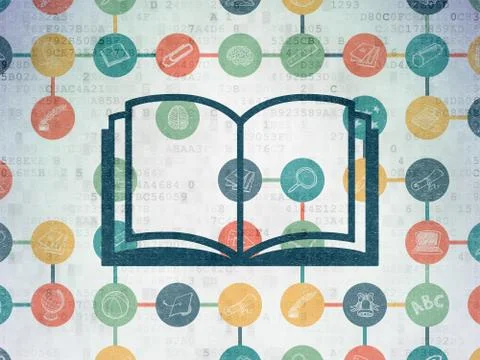 Education concept: Book on Digital Paper background Stock Illustration