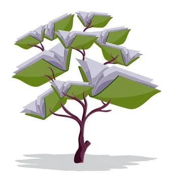 Education concept, book of tree Illustrazione stock