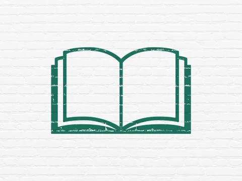 Education concept: Book on wall background Illustrazione stock