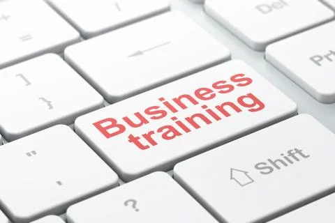 Education concept: Business Training on computer keyboard background Illustrazione stock