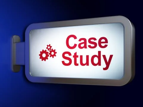 Education concept: Case Study and Gears on billboard background Stock Illustration