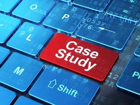 Education concept: Case Study on computer keyboard background Illustrazione stock