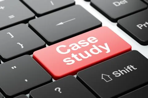 Education concept: Case Study on computer keyboard background Stock Illustration