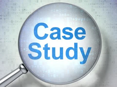 Education concept: Case Study with optical glass Illustrazione stock