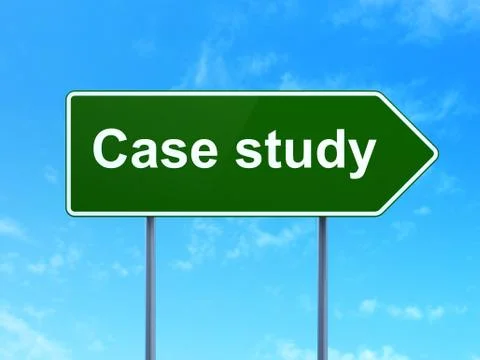 Education concept: Case Study on road sign background Stock Illustration