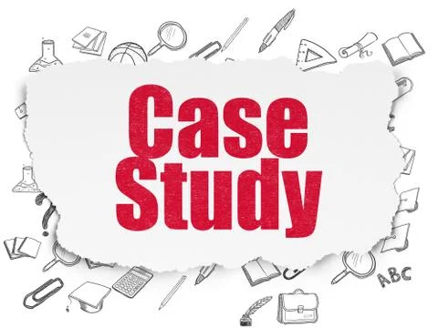 Education concept: Case Study on Torn Paper background Stock Illustration