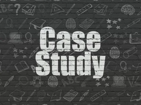 Education concept: Case Study on wall background Stock Illustration