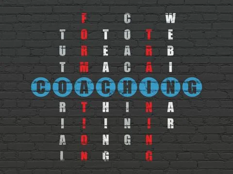 Education concept: Coaching in Crossword Puzzle Stock Illustration