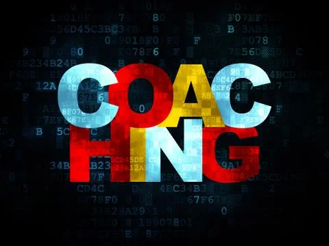Education concept: Coaching on Digital background 库存插图