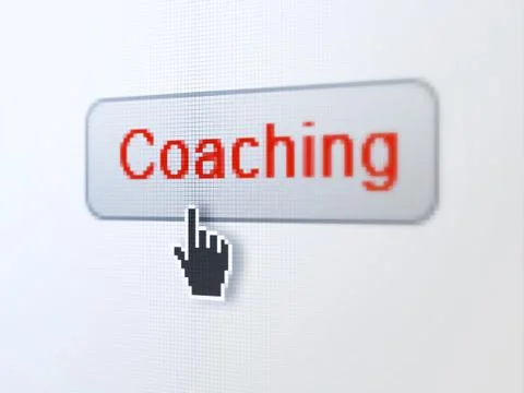Education concept: Coaching on digital button background Stock Illustration