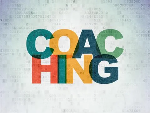 Education concept: Coaching on Digital Data Paper background 스톡 일러스트