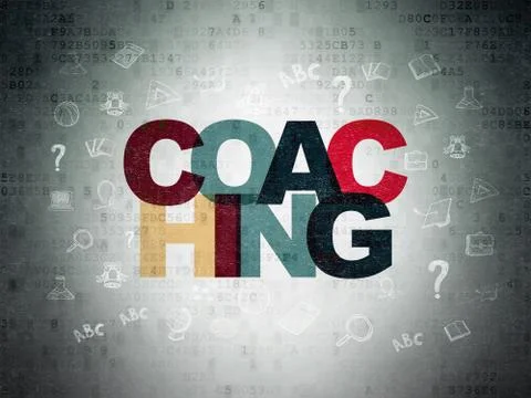 Education concept: Coaching on Digital Data Paper background 스톡 일러스트