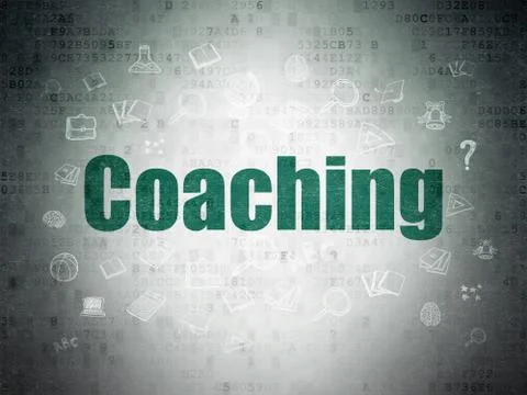 Education concept: Coaching on Digital Data Paper background 스톡 일러스트