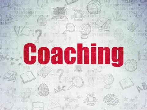 Education concept: Coaching on Digital Data Paper background Illustrazione stock