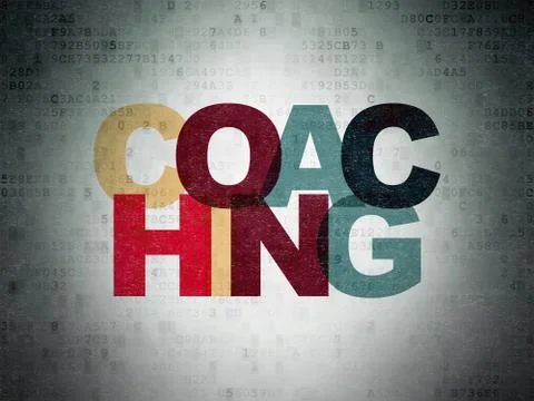 Education concept: Coaching on Digital Data Paper background Stock Illustration