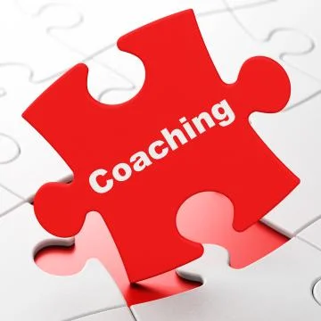 Education concept: Coaching on puzzle background 스톡 일러스트
