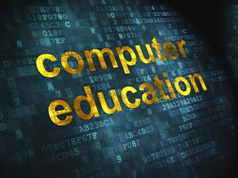 Education concept: Computer Education on digital background 스톡 일러스트