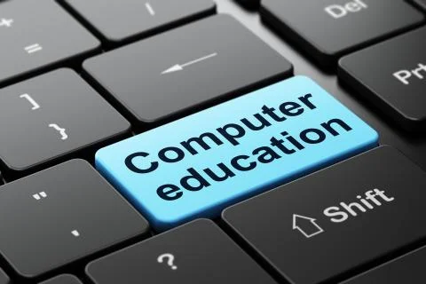 Education concept: Computer Education on keyboard background Stock Illustration
