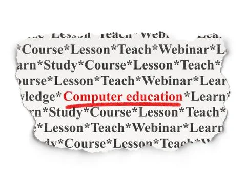 Education concept: Computer Education on Paper background Stock Illustration