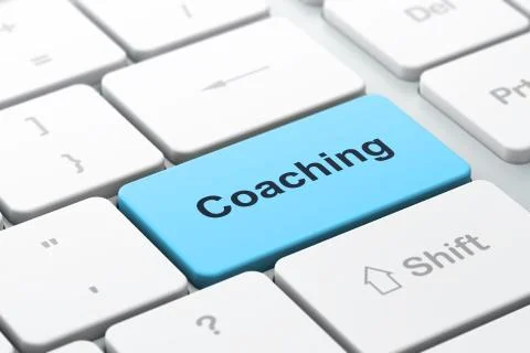 Education concept: computer keyboard with Coaching Stock Illustration