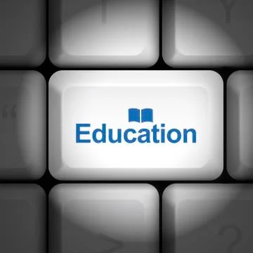 Education concept with computer keyboard Illustrazione stock