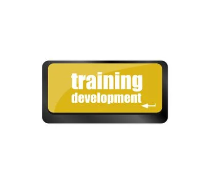 Education concept. computer keyboard with word Training development Illustrazione stock