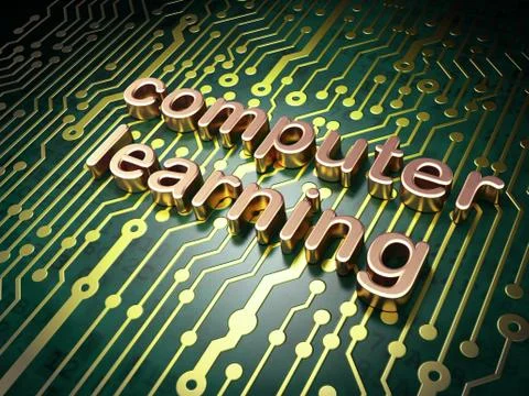 Education concept: Computer Learning on circuit board background 스톡 일러스트