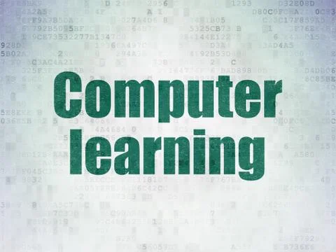 Education concept: Computer Learning on Digital Data Paper background Illustrazione stock