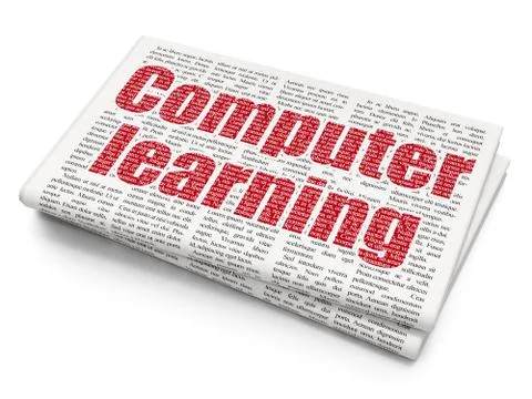 Education concept: Computer Learning on Newspaper background Stock Illustration