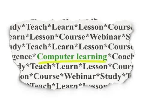 Education concept: Computer Learning on Paper background Illustrazione stock