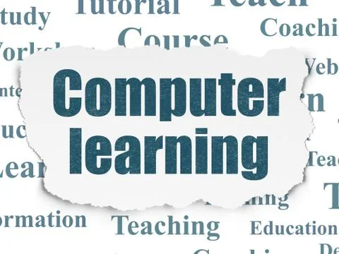 Education concept: Computer Learning on Torn Paper background Stock Illustration
