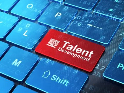 Education concept: Computer Pc and Talent Development on computer keyboard 스톡 일러스트