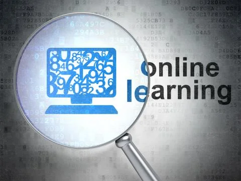 Education concept: Computer Pc and Online Learning with optical 스톡 일러스트