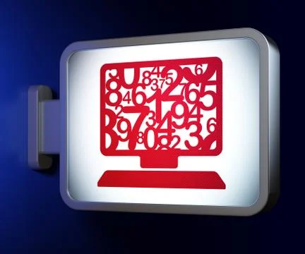Education concept: Computer Pc on billboard background 스톡 일러스트