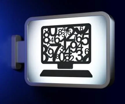 Education concept: Computer Pc on billboard background Stockillustratie